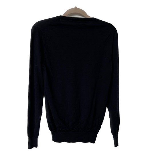 ROBERTO CAVALLI Sweater Pullover Lana Wool lightweight Blue Knit 3D Details Sz M - Picture 2 of 6